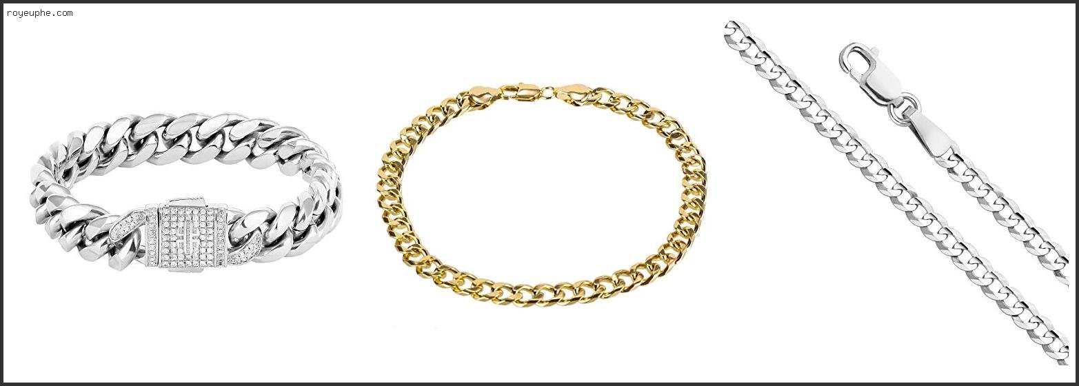 Best Mens White Gold Curb Bracelet