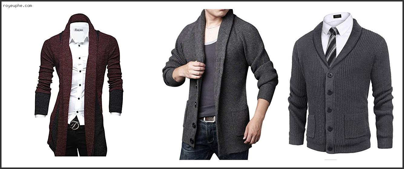 Best Mens Classic Fashion Marled Open Front Shawl Collar Cardigan