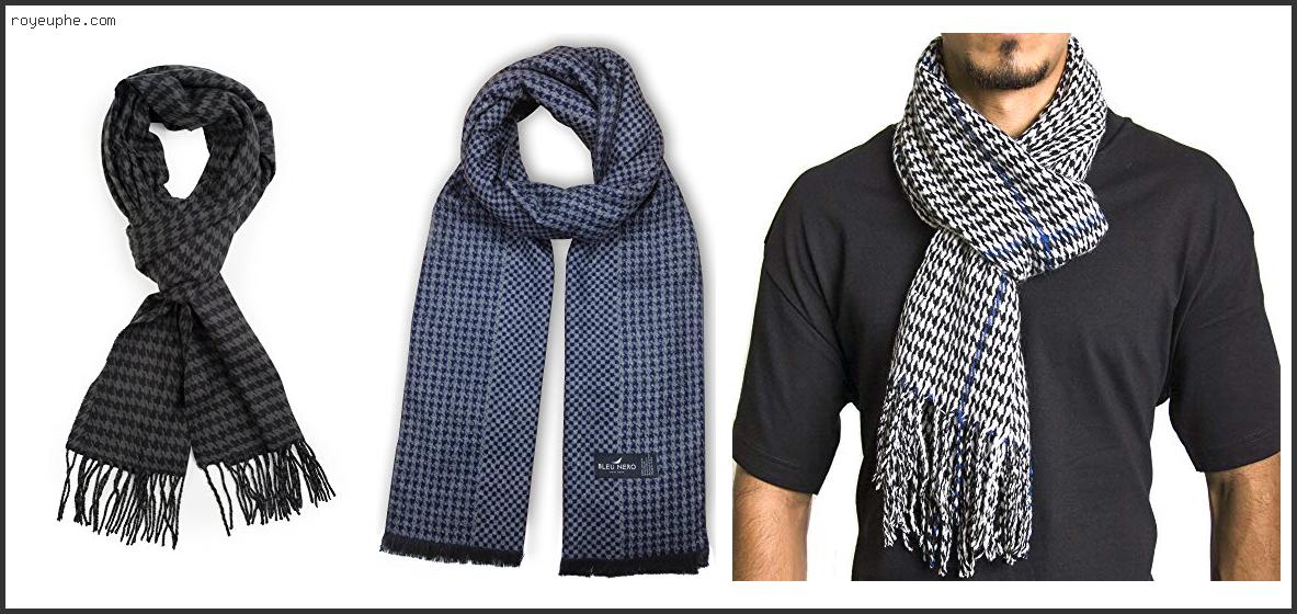 Best Mens Cashmere Houndstooth Scarf